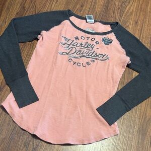 Harley-Davidson Pink and Black Raglan Tee